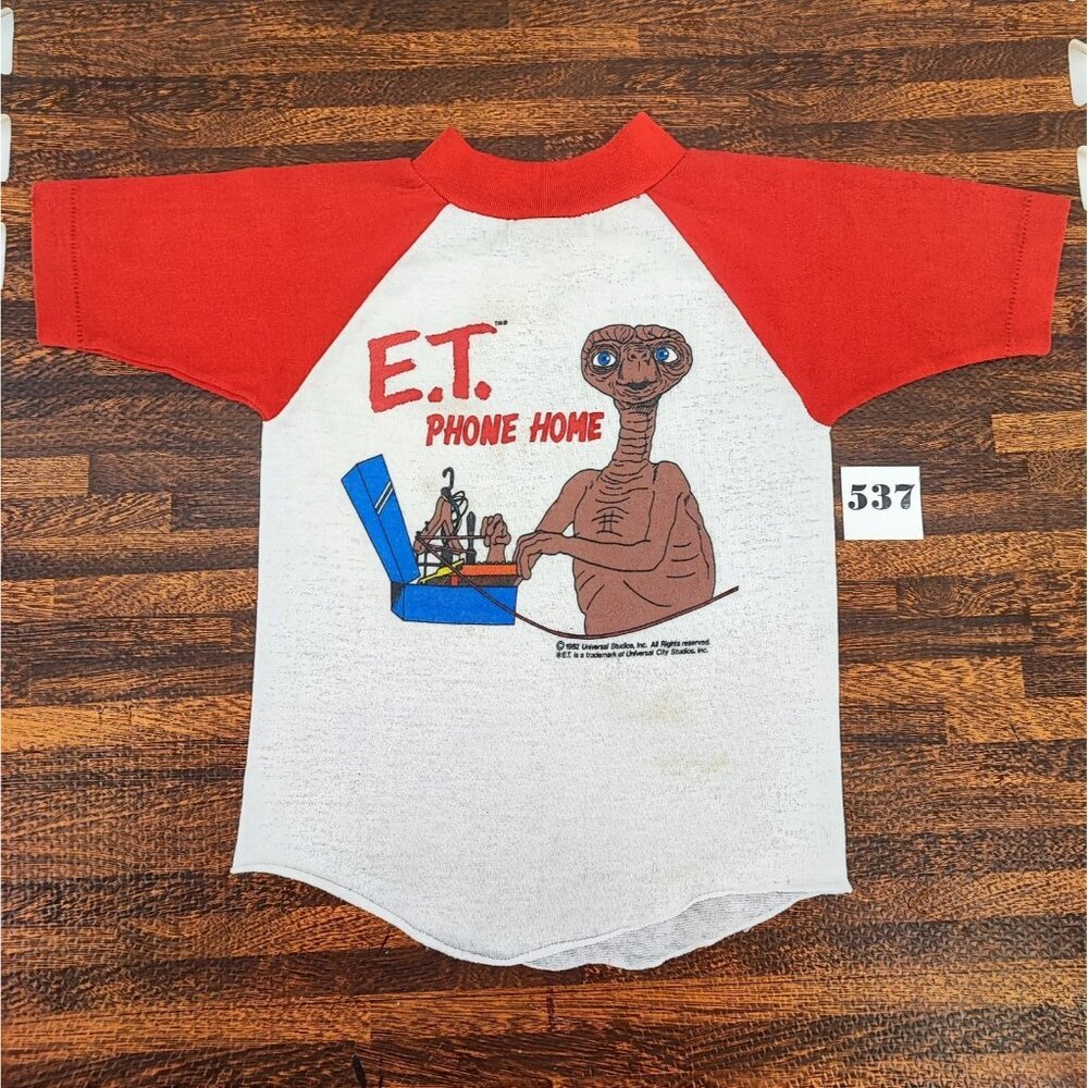 Vintage 1982 E.T. Movie Promo Extra Terrestrial Kids Tee Shirt